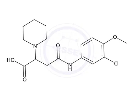 Chemical structure of 4-((3-Chloro-4-methoxyphenyl)amino)-4-oxo-2-(piperidin-1-yl)butanoic acid