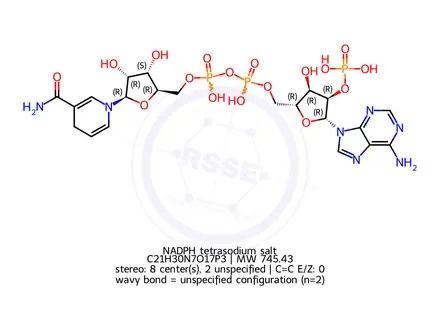 Chemical structure of Dihydronicotinamide-adenine dinucleotide phosphate