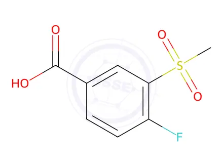 Chemical structure of 4-Fluoro-3-(methylsulfonyl)benzoic Acid