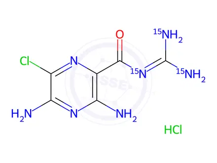 Chemical structure of Amiloride 15N3 Hydrochloride