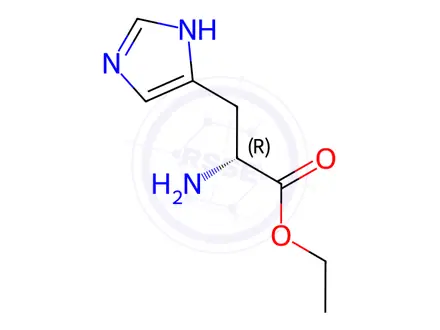 Chemical structure of Histidine Impurity 72 (R-Histidine Ethyl Ester)