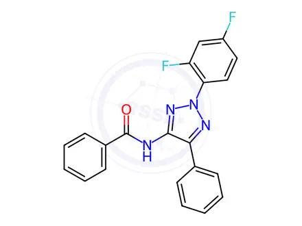 Chemical structure of N-(2-(2,4-Difluorophenyl)-5-phenyl-2H-1,2,3-triazol-4-yl)benzamide