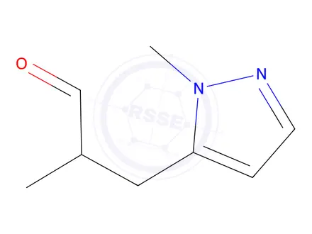 Chemical structure of 2-methyl-3-(1-methyl-1H-pyrazol-5-yl)propanal
