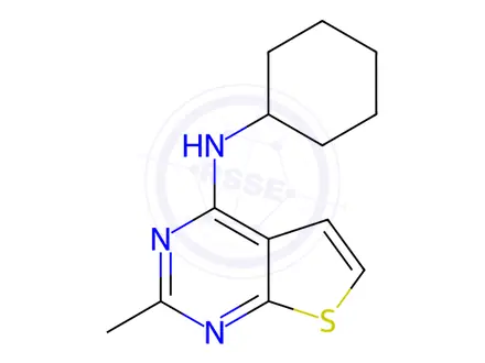 Chemical structure of N-Cyclohexyl-2-methylthieno[2,3-d]pyrimidin-4-amine