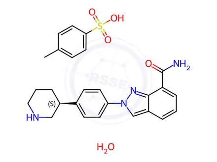 Chemical structure of Niraparib Tosylate Monohydrate Reference Standard