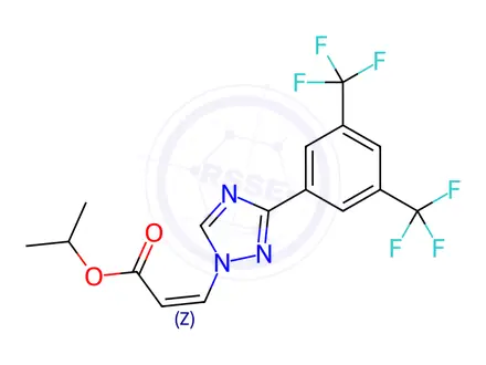 Chemical structure of (Z)-isopropyl 3-(3-(3,5-bis(trifluoromethyl)phenyl)-1H-1,2,4-triazol-1-yl)acrylate