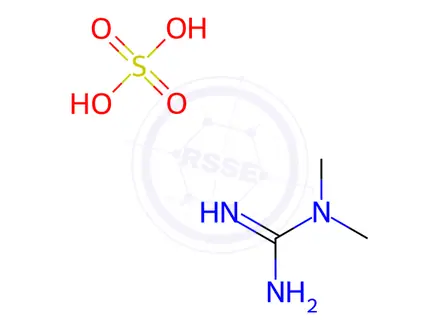 Chemical structure of Guanidine, N,N-dimethyl-, sulfate (1:1)
