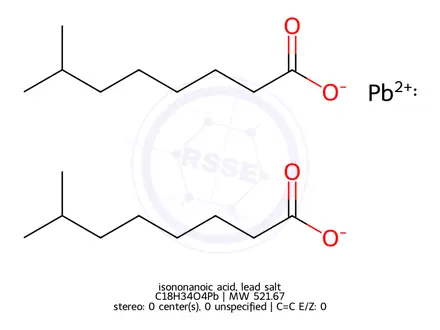 Chemical structure of isononanoic acid, lead salt