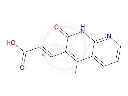 Chemical structure of 2-Propenoicacid,3-(1,2-dihydro-4-hydroxy-2-oxo-1,8-naphthyridin-3-yl)-(9CI)