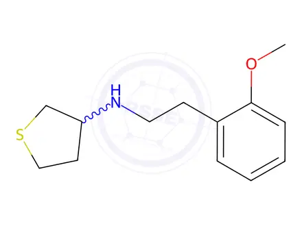 Chemical structure of N-(2-methoxyphenethyl)tetrahydrothiophen-3-amine