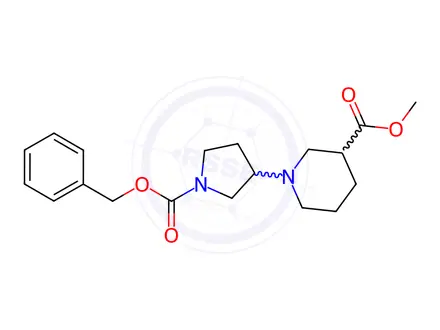 Chemical structure of Methyl 1-(1-(benzyloxycarbonyl) pyrrolidin-3-yl)piperidine-3-carboxylate