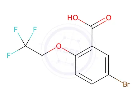 Chemical structure of 5-Bromo-2-(2,2,2-trifluoroethoxy)benzoic Acid