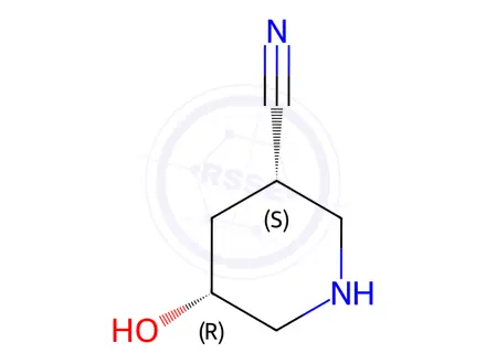 Chemical structure of (3S,5R)-5-Hydroxypiperidine-3-carbonitrile