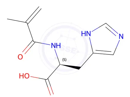 Chemical structure of (S)-3-(1H-Imidazol-4-yl)-2-methacrylamidopropanoic acid
