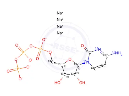 Chemical structure of CTP-13C915N3 SODIUM SALT