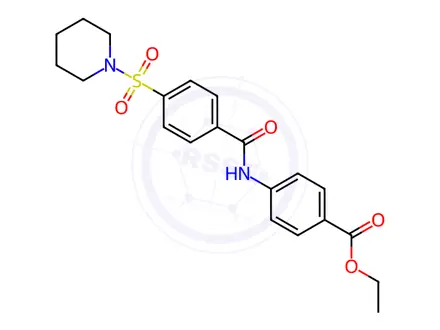 Chemical structure of Ethyl 4-(4-(piperidin-1-ylsulfonyl)benzamido)benzoate