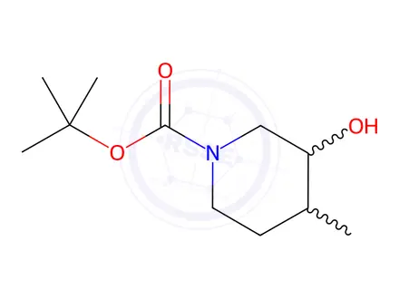 Chemical structure of tert-Butyl 3-hydroxy-4-methylpiperidine-1-carboxylate