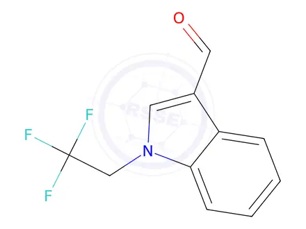Chemical structure of 1-(2,2,2-Trifluoroethyl)-1H-indole-3-carbaldehyde