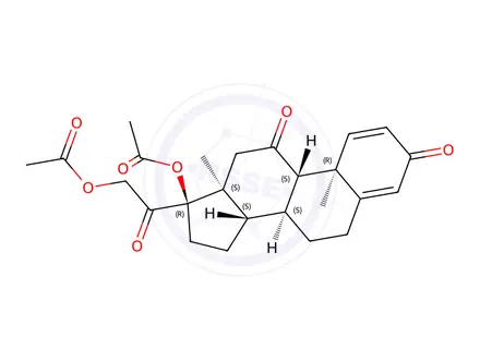 Chemical structure of Prednisone 17, 21-Diacetate
