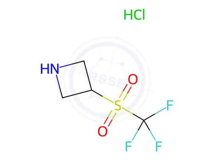Chemical structure of Azetidine, 3-[(trifluoromethyl)sulfonyl]-, hydrochloride (1:1)