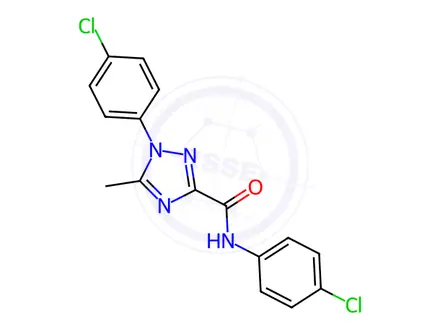 Chemical structure of N,1-bis(4-chlorophenyl)-5-methyl-1H-1,2,4-triazole-3-carboxamide