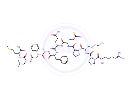 Chemical structure of H-ARG-PRO-LYS-PRO-GLN-GLN-PHE-PHE-GLY-LEU-MET-NH2