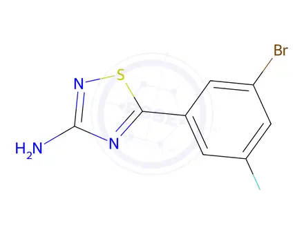 Chemical structure of 5-(3-Bromo-5-fluorophenyl)-1,2,4-thiadiazol-3-amine