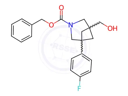 Chemical structure of benzyl 1-(4-fluorophenyl)-5-(hydroxymethyl)-3-azabicyclo[3.1.1]heptane-3-carboxylate