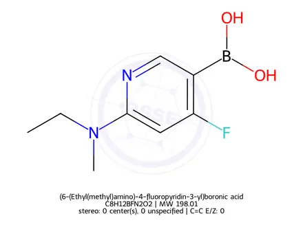 Chemical structure of (6-(Ethyl(methyl)amino)-4-fluoropyridin-3-yl)boronic acid