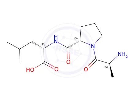 Chemical structure of H-ALA-PRO-LEU-OH