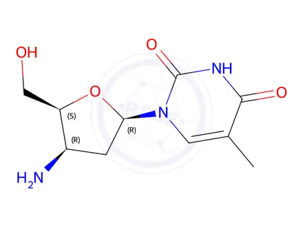Chemical structure of 1-((2R,4R,5S)-4-Amino-5-(hydroxymethyl)tetrahydrofuran-2-yl)-5-methylpyrimidine-2,4(1H,3H)-dione