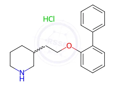 Chemical structure of 3-[2-([1,1'-Biphenyl]-2-yloxy)ethyl]piperidine hydrochloride
