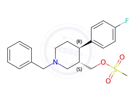 Chemical structure of 3-Piperidinemethanol,4-(4-fluorophenyl)-1-(phenylmethyl)-,3-methanesulfonate,(3S,4R)