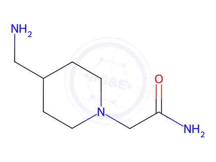 Chemical structure of 1-Piperidineacetamide, 4-(aminomethyl)-