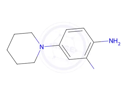Chemical structure of 4-(Piperidin-1-yl)benzene-1,2-diamine, 97%