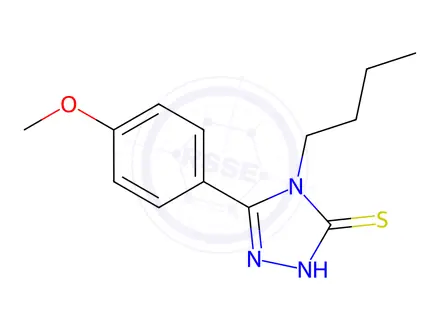 Chemical structure of 4-Butyl-5-(4-methoxyphenyl)-4H-1,2,4-triazole-3-thiol