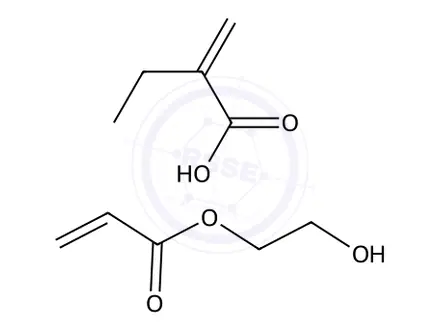Chemical structure of 2-Propenoic acid, 2-methyl-, polymer with ethenylbenzene, ethyl 2-propenoate and 2-hydroxyethyl 2-propenoate