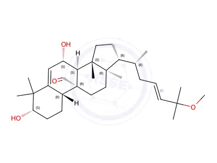 Chemical structure of 3β,7β-Dihydroxy-25-methoxycucurbita-5,23-dien-19-al