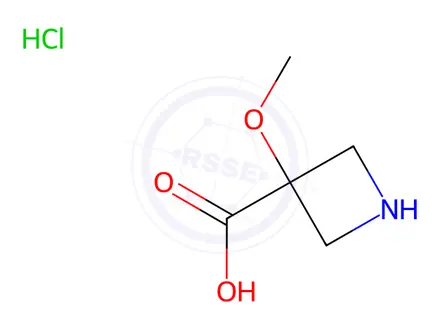 Chemical structure of 3-methoxyazetidine-3-carboxylic acid hydrochloride
