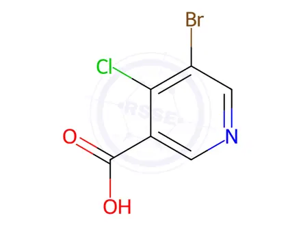 Chemical structure of 5-Bromo-4-chloronicotinic Acid