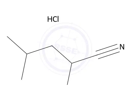 Chemical structure of 2-Amino-4-methylpentanenitrile hydrochloride