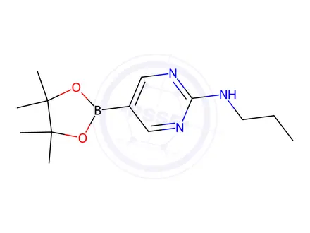 Chemical structure of 2-Propylaminopyrimidine-5-boronic acid pinacol ester