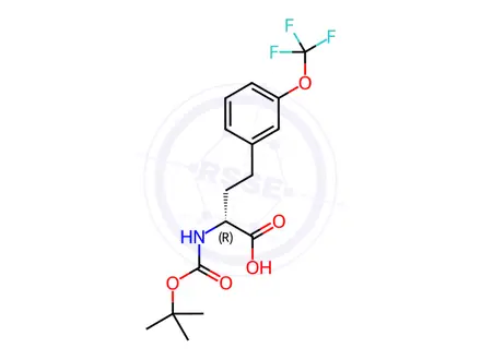 Chemical structure of (R)-2-((tert-Butoxycarbonyl)amino)-4-(3-(trifluoromethoxy)phenyl)butanoic acid