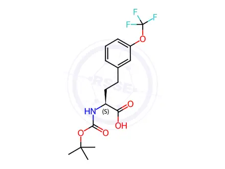Chemical structure of (S)-2-((tert-Butoxycarbonyl)amino)-4-(3-(trifluoromethoxy)phenyl)butanoic acid