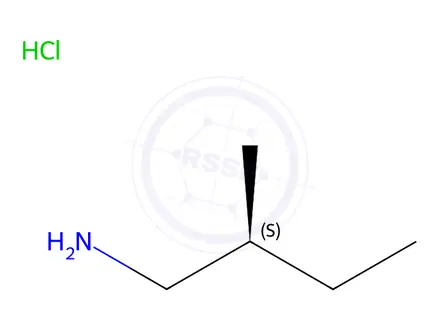 Chemical structure of (S)-(-)-2-methylbutylamine hydrochloride