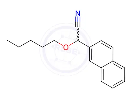 Chemical structure of 2-(2-Naphthyl)-2-(pentyloxy)acetonitrile