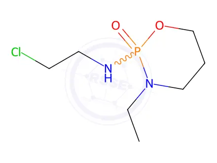 Chemical structure of 2-((2-Chloroethyl)amino)-3-ethyl-1,3,2-oxazaphosphinane 2-oxide