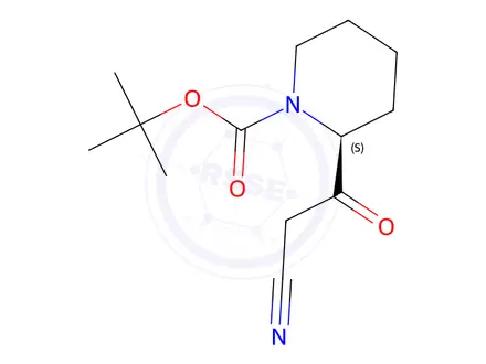 Chemical structure of (S)-tert-Butyl 2-(2-cyanoacetyl)piperidine-1-carboxylate
