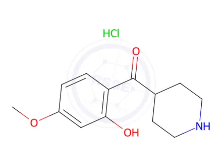 Chemical structure of 2-(5-Methoxy)phenol 4-Piperidinyl Ketone Hydrochloride
