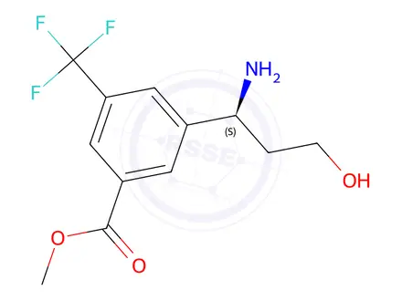Chemical structure of Methyl (S)-3-(1-amino-3-hydroxypropyl)-5-(trifluoromethyl)benzoate